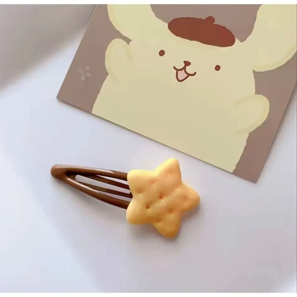 Zara Kids Novelty Cookie Hair Clips Set Biscuit Cracker Snap Barrettes 8 pcs Set